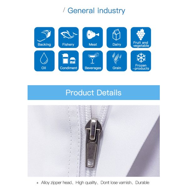 Unisex Agro Sea Foods & Baby Food Processing Industry Work Clothing Stylish Collar Uniforms