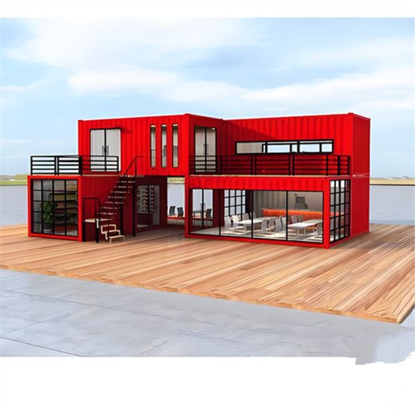 Steel Prefab Container House Weather Resistant Preinstalled Water Electricity HVAC Pipelines