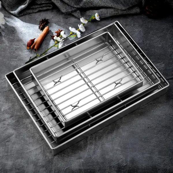 Fried Chicken String Stainless Steel Oil Drip Tray Rectangular