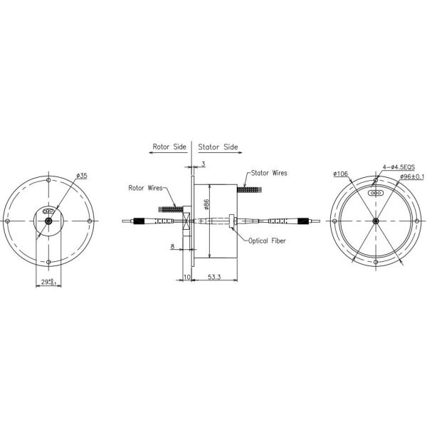 Сила интегрировала длину волны 1310nm 1550nm оптического волокна SM роторную совместную