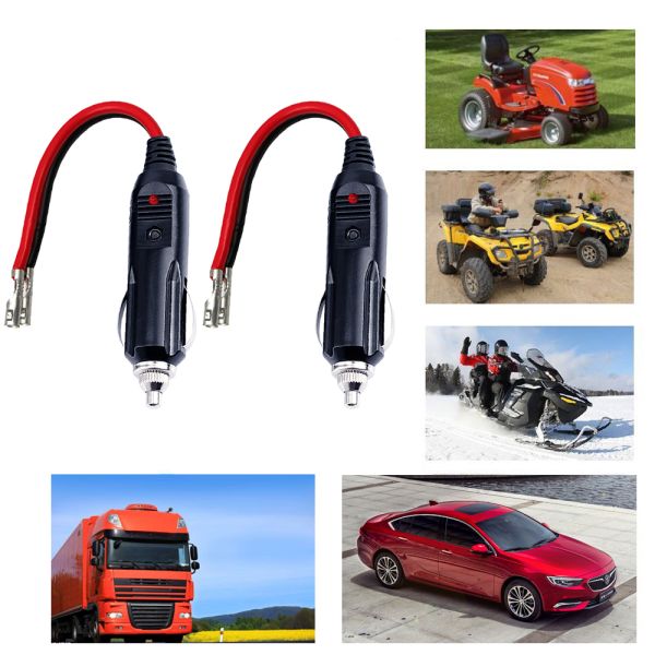 Fusível 15A com LED Light Car Cigarette Lighter Strip End Extension Cable