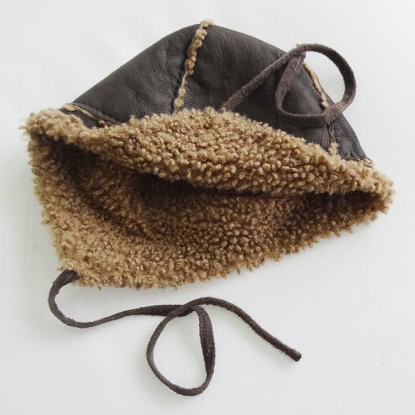 Merino Rolled Wool Sheepskin Winter Sheepskin Hats Earflap Type For Children