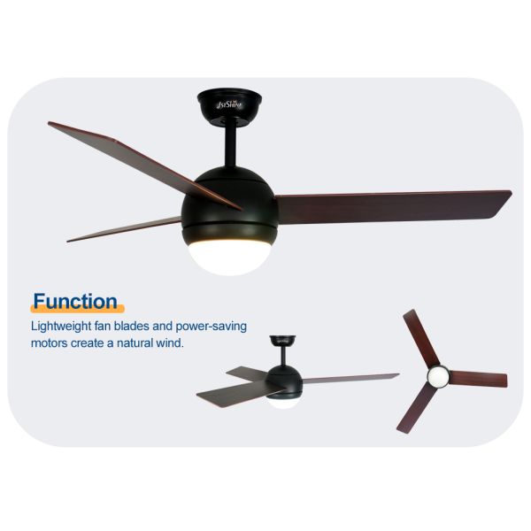 ceiling fan Mdf Blades Decorative Led Light Ceiling Fan com controle remoto de 5 velocidades