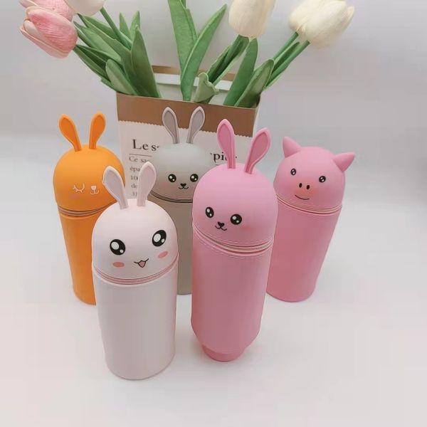 Boîte à crayons Boîte à crayons en silicone Boîte à crayons Porteur de sac à crayon Pour bureau Boîte à crayons pour étudiants