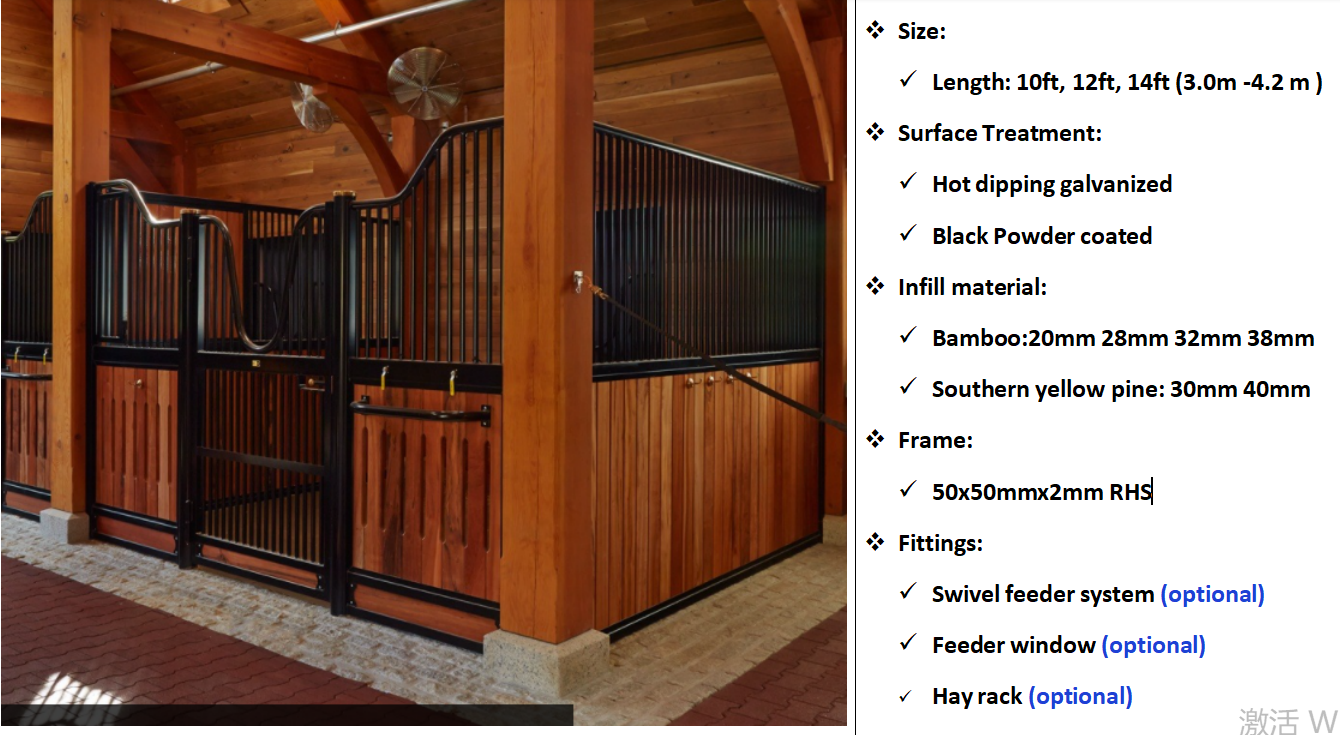 На открытом воздухе металлические раздвижные двери панелей стойла лошади блеска 14ft