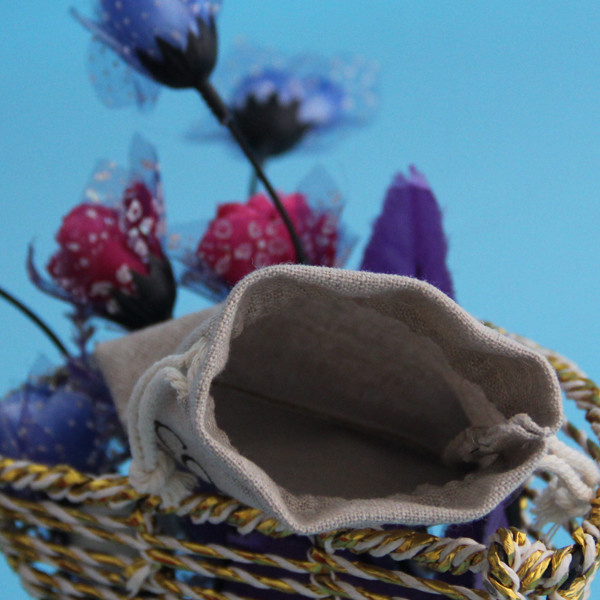 Felt Mini Travel Jute Drawstring Bag Portable Logo Embroidered For Gift Jewelry