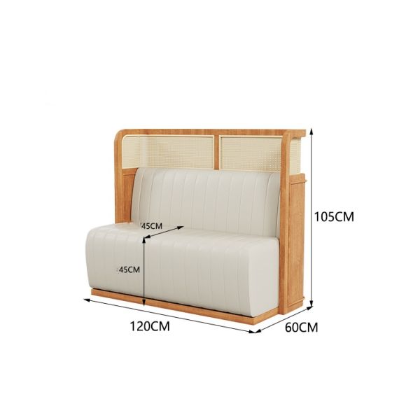 Sectional Sofa C Shape Booth Seating Restaurant Wood Leather Half Circle Circular Round Restaurant Booth Seating
