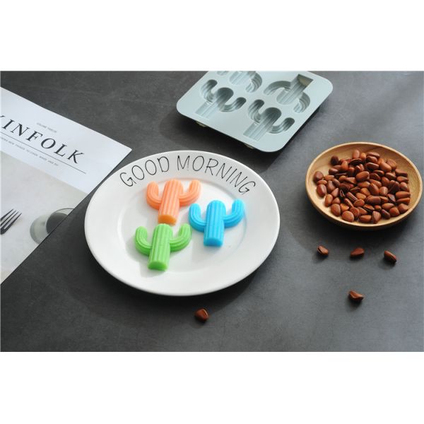 Spot Eco-Friendly Desert Cactus Silicone Baking Mold for Handmade Soap Bar Pudding Cake Care instructions Hand Wash Only