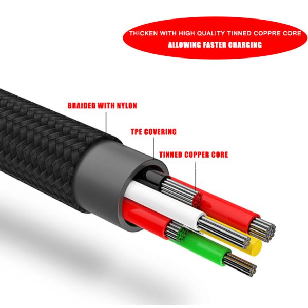 Type C USB 3 In 1 Data Cable , 3 In One Charging Cable Multi Function