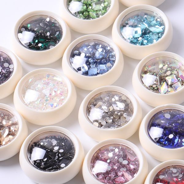 See Details Flat Bottom Mix Shape Glass Nail Diamond Rhinestones for Nail Art from Yiwu