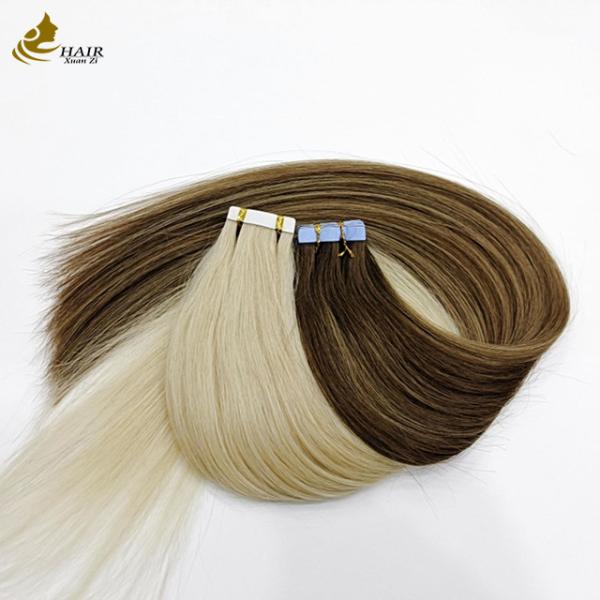 Brazilian Remy PU Weft Keratin Platinum Tape in Human Hair Extensions