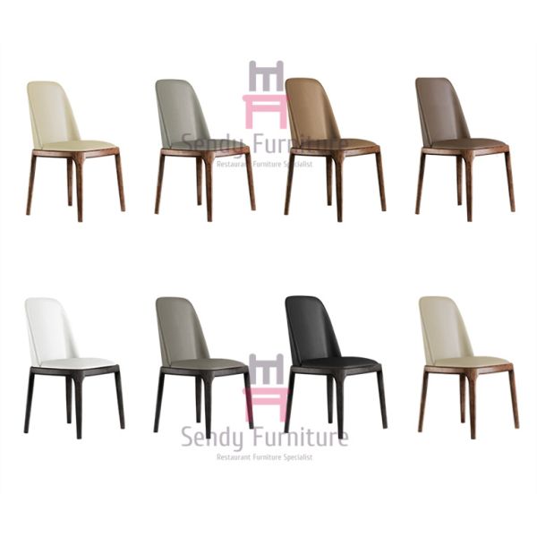 Безрукие деревянные черные кожаные стулья кухни, элегантные светлые деревянные стулья столовой