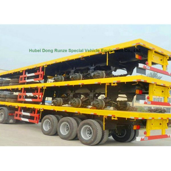 60Ton Flatbe Container Transport Trailer Carry Cargo Flat Vehicle 40ft 20ft Container 12 sets twist locks