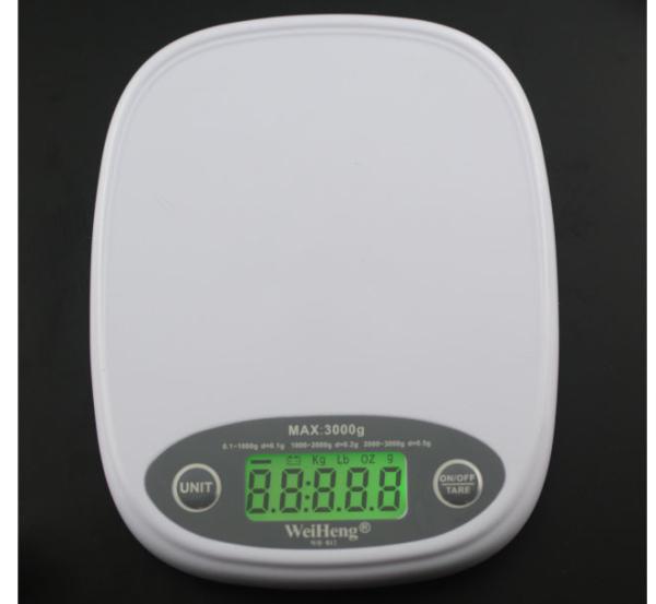White / Orange High Precision Kitchen Scale 5kg Max Capacity