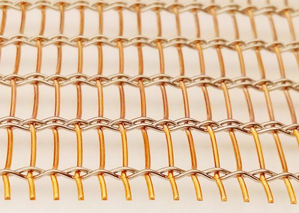 Revestimento laminado vidro de Mesh Eco Woven Copper Wall do fio de SHUOLONG SS304