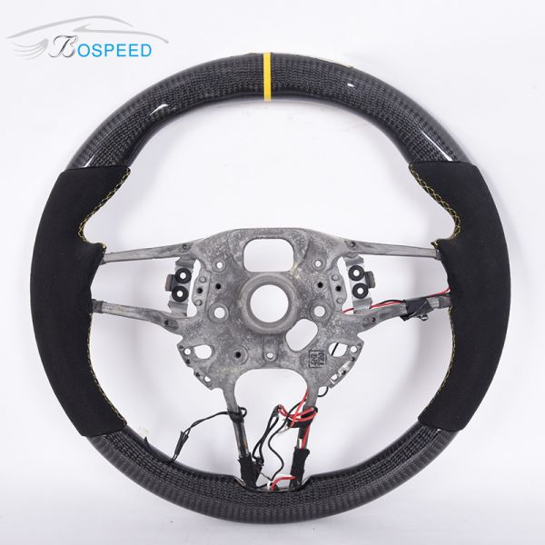 Customization Alcantara Porsche Carbon Fiber Steering Wheel Plain Weave