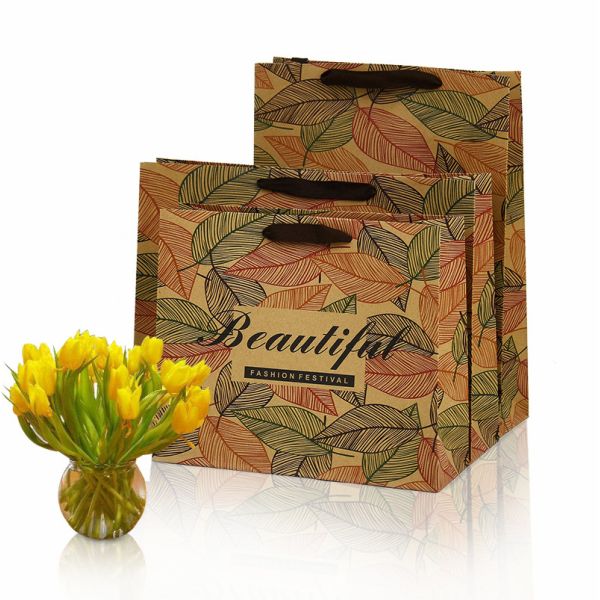 Pink Grey Twisted Handle Paper Bags Custom Retail Packaging Bags 250g 300g