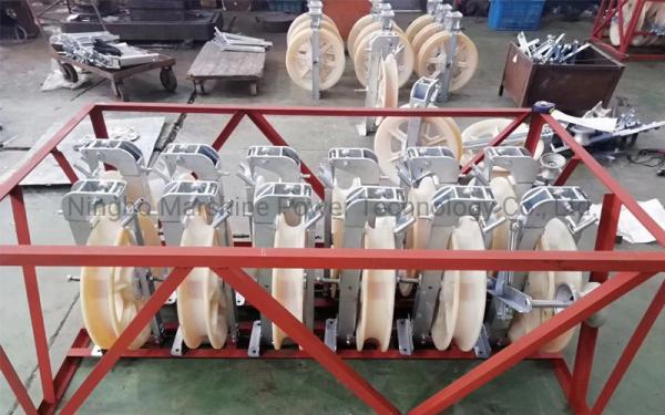 822mm Diameter Stringing Blocks With Rubber Lined Nylon Sheave For Conductor Can Be Customized