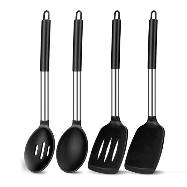 Stocked Silicone Non-stick Spoon for Frying Fish Leak Spatula Household Cookware Set