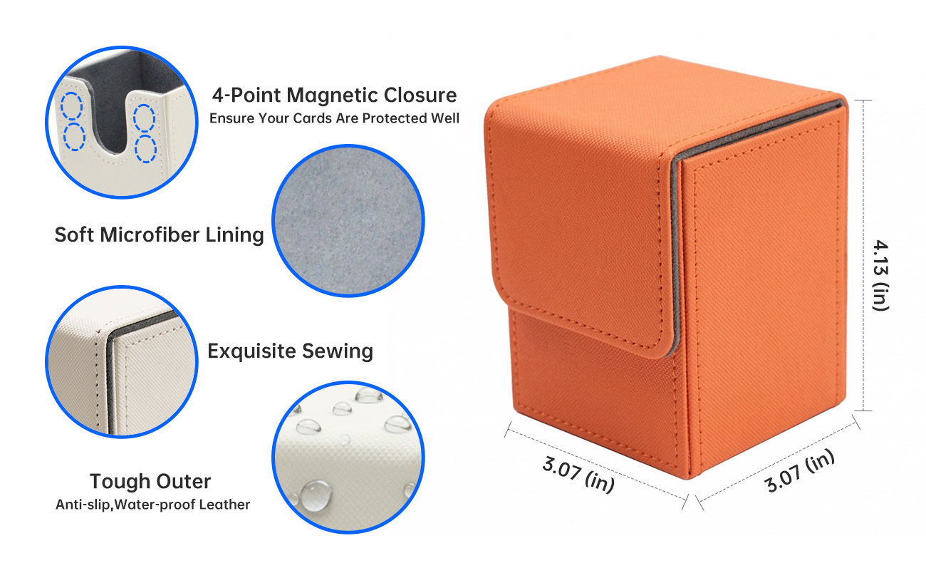 TCG CCG 100 Card Deck Box Funny Magic The Gathering Leather Deck Box