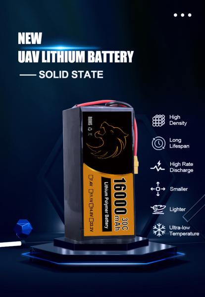 Fabricante Lipo FPV Drone Battery 16000mAh UAV Baterias para FPV Drone de corrida com conector XT60