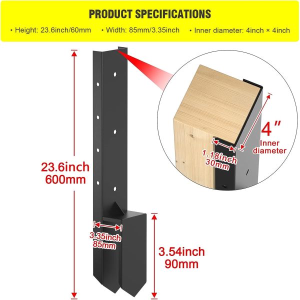 Оградительный столб Анкерный колючек для ремонта сломанного деревянного ограждения