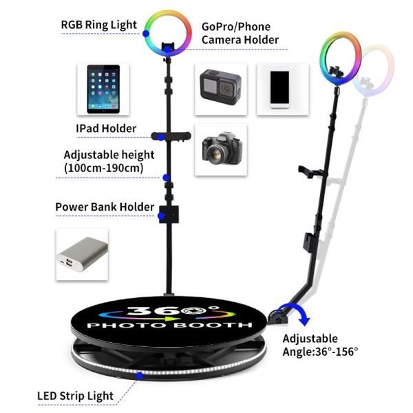 360 Spinner Degree Platform Portable Selfie Business Photo Booth for 1-Stop Shopping