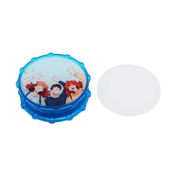 Portable Double Sided Manual Sublimation Herb Grinder With Printable Acrylic Blanks Plastic Small Spice Grinder With Storage