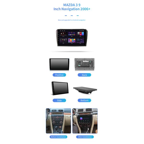 DVD-плеер автомобиля андроида навигации 4G GPS андроида автомобиля MAZDA3 2006+