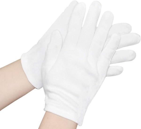20g Inspection Parade Mens White Cotton Uniform Gloves 21*11cm