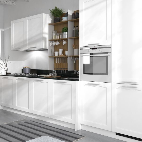 Кухонные шкафы острова Белое твердое дерево Внутренний ящик Корзина Установленный шкаф