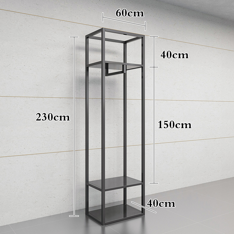 Wholesale Custom Logo Aluminum Clothing Organizer Display Stand with Metal Shelving Suit Display Stand