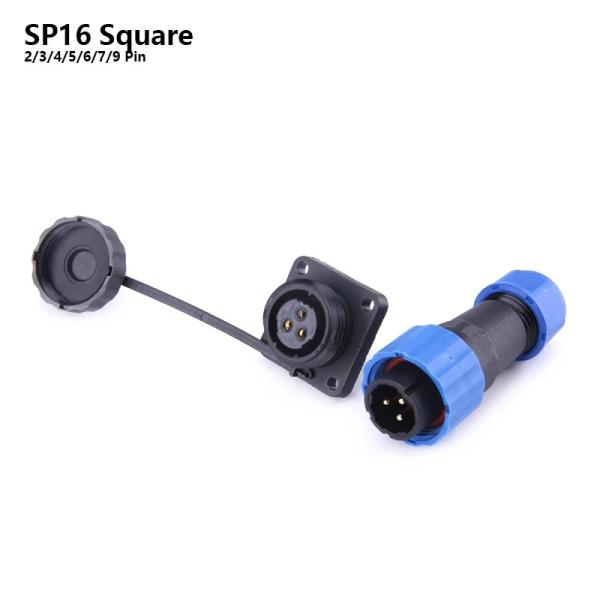 SP16 IP68 2 Pin Waterproof Connector Plug Socket PA66 Male And Female 5 Pin 9 Pin