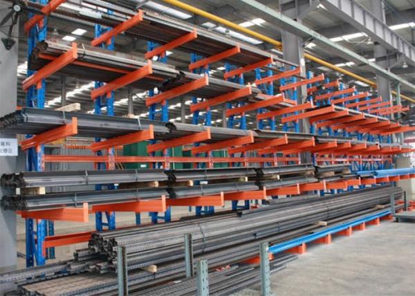 Tube Cantilever Storage Rack System , Rolling Cantilever Rack Structural