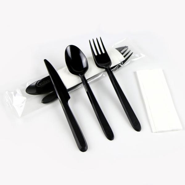 Plastic Cutlery Set with Free Design Disposable Utensils Fork Knife Spoon and Napkin