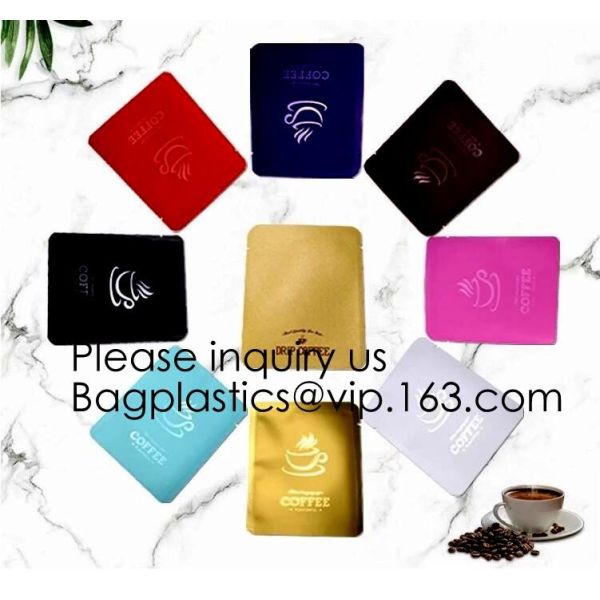 Three Side Sealed Flat Paper Coffee Pouch One Pack Drip Coffee Bag,Aluminum Foil Drip Coffee Pouch Hanging Ear Bag, pack
