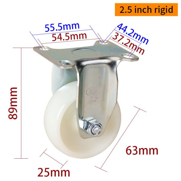 EDL de carga ligera 2.5 pulgadas 80 kg de placa TPA Caster por tipo rígido, giratorio y freno