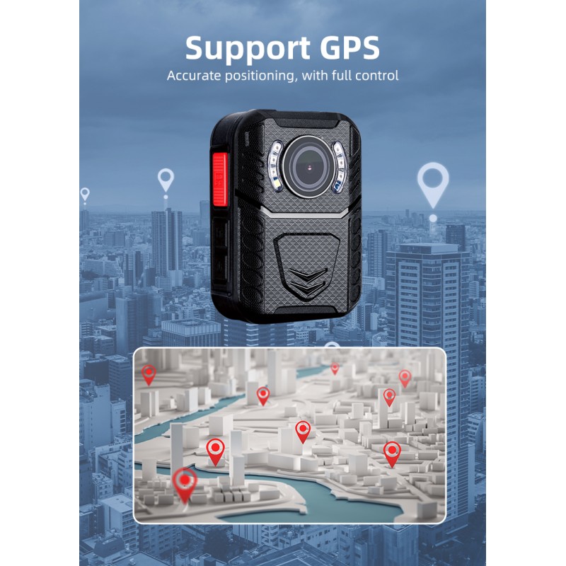 OEM/ODM 1512P QHD Body Cameras IR Night Vision Portable Body Wearable Cameras With 2.0 Inch Screen and GPS for Security Guard