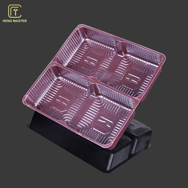 Bandeja plástica roxa da pastelaria dos PP 15*15*4cm do produto comestível do Virgin