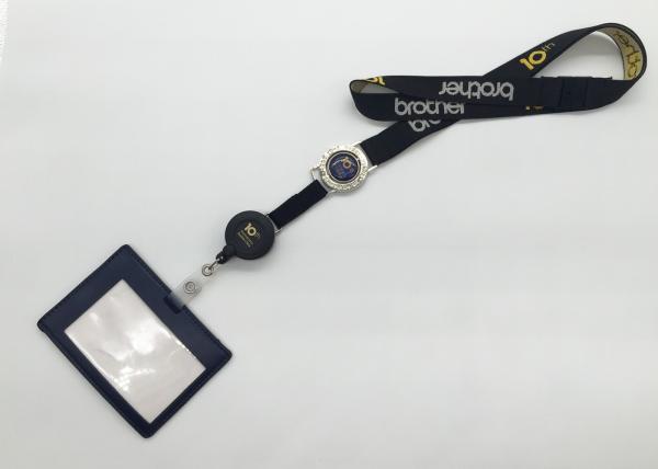 PMS Colors Woven Jacquard Breakaway Neck Lanyard With Badge Holder