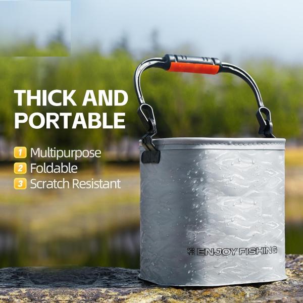 Portable Fishing Water Pail for Camping Traveling Hiking Fishing Boating Gardening with 4.5 Meters Rope