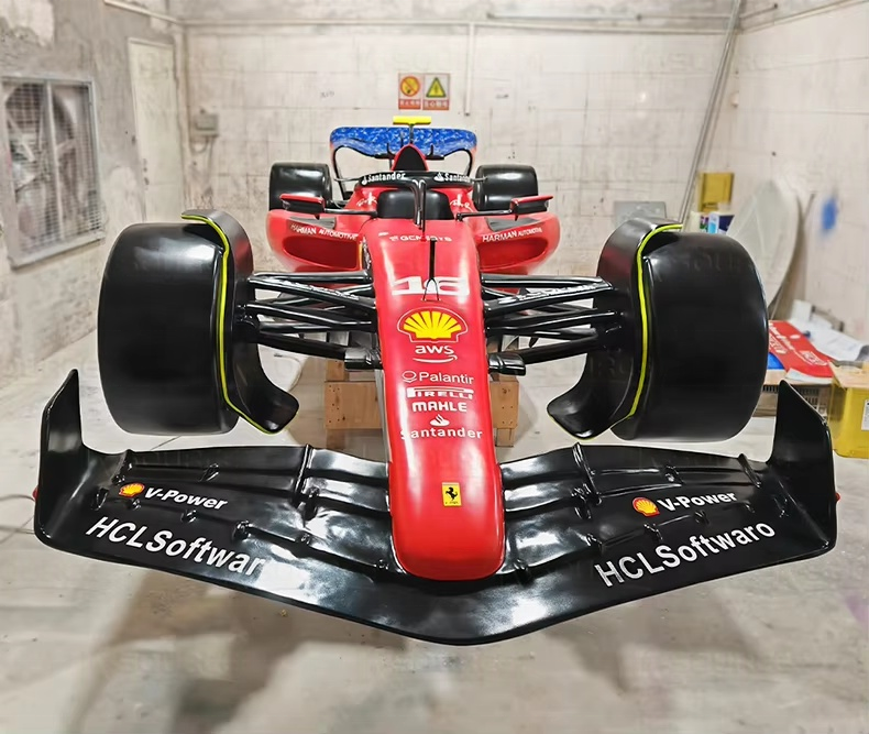 Custom TOPDON F1 Racing Car Sculpture - Fiberglass & Resin Construction with Weather Resistant Coating for Motorsport Displays