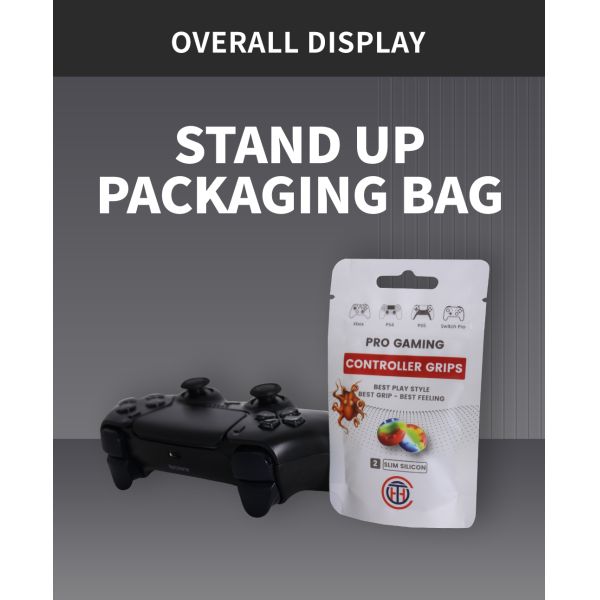 Logotipo impresso sob medida Fique de pé Bolsa de fecho Máquina de jogar Bolsas de embalagem de varejo Acessórios eletrônicos impermeáveis