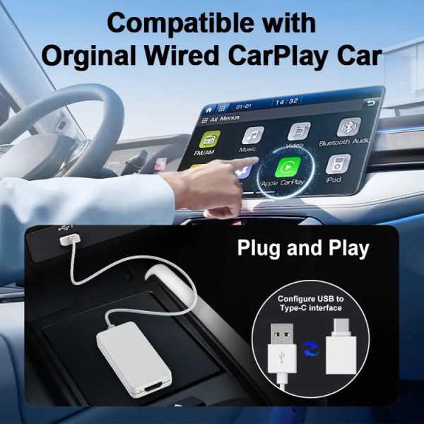 Multimedia Connectivity Wired Carplay Hdmi Video Input Conversion Box 1080P Car TV Mate Adapter HD2CP