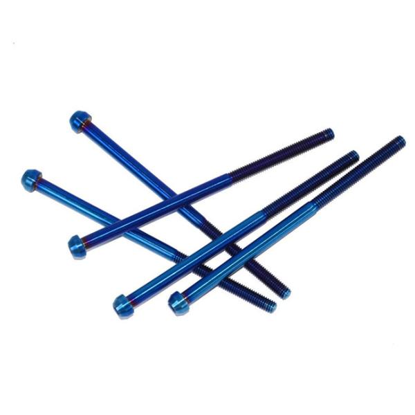 M6 * 90 Grade 5 Titanium Race Parts Cnc Machined Titanium Bolt Blue Color