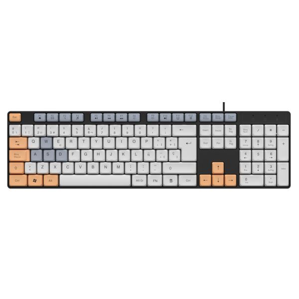 104-key Layout Carbon Film Keys Waterproof HIPS Material Plug-and-play USB Multimedia Keys Customizable For Office Workers