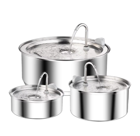 Stainless Steel Pet Drinking Water Fountain Automatic Water Dispenser 3L Capacity