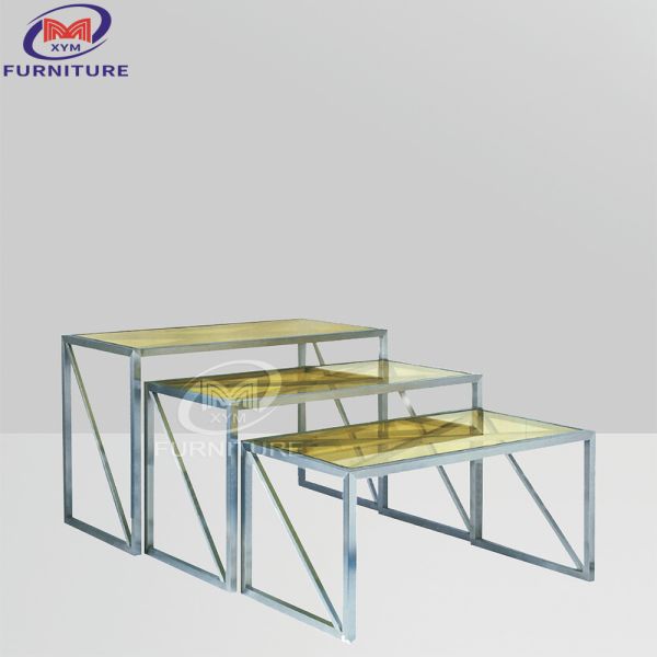 Champagne Silver Three Stage Ladder Movable Hotel Equipment And Supplies