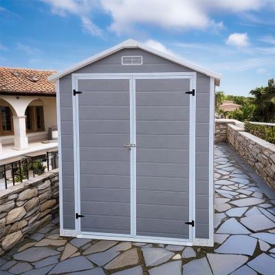 6x4ft Plastic Garden Shed with Double Swing Door 210cm Height