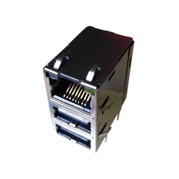 RU2-1150B633 RJ45 + 2USB Connector 10 / 100Mbps Magnetic One USB Type